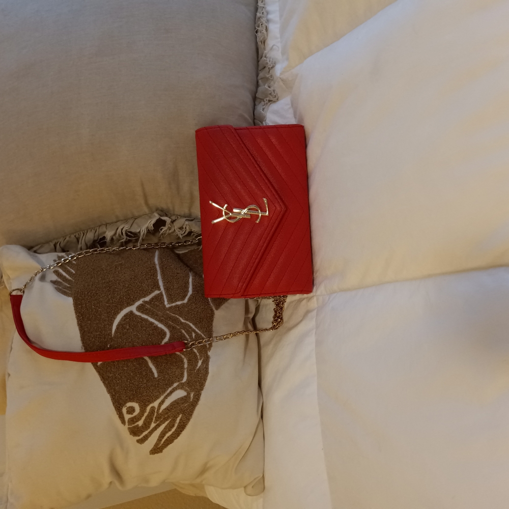 Yves Saint Laurent Red Quilted Leather Crossbody Bag
